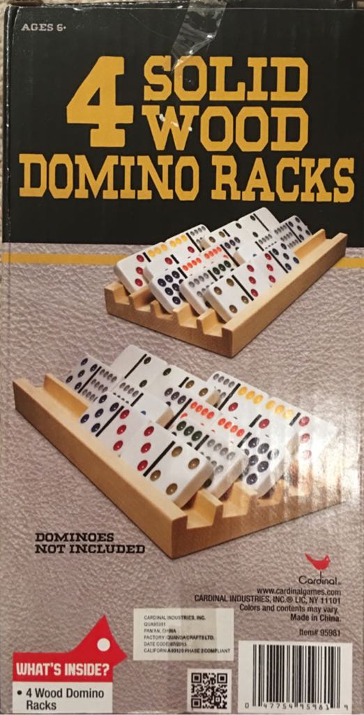 4 Solid Wood Domino Racks  (1-4) board game collectible [Barcode 047754959819] - Main Image 2