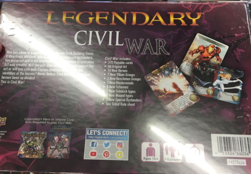 Marvel Legendary: Civil War  (1-5) board game collectible [Barcode 053334860369] - Main Image 2