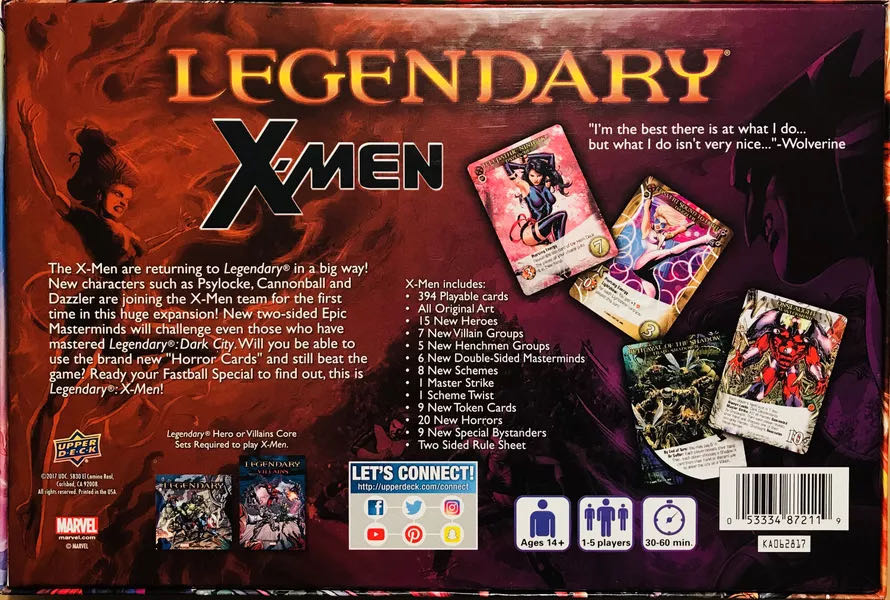 Marvel Legendary: X-Men  (1-5) board game collectible [Barcode 053334872119] - Main Image 2
