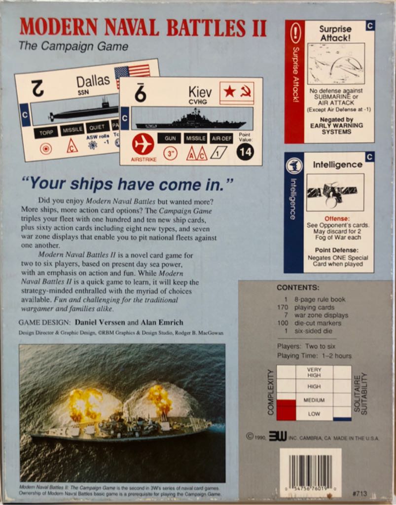 Modern Naval Battles II  (2-6) board game collectible [Barcode 054756760190] - Main Image 2