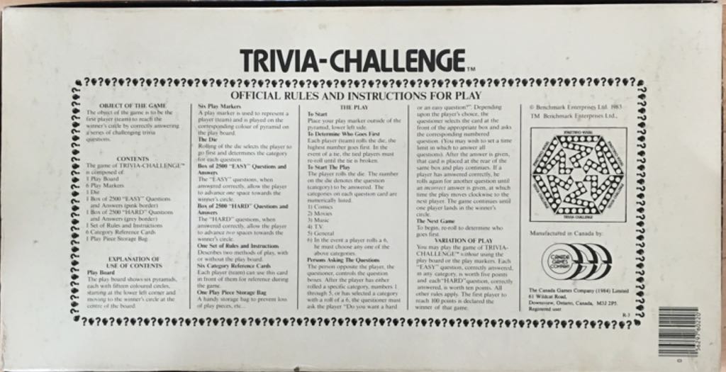 Trivia-Challenge  (2-6) board game collectible [Barcode 056297602205] - Main Image 2