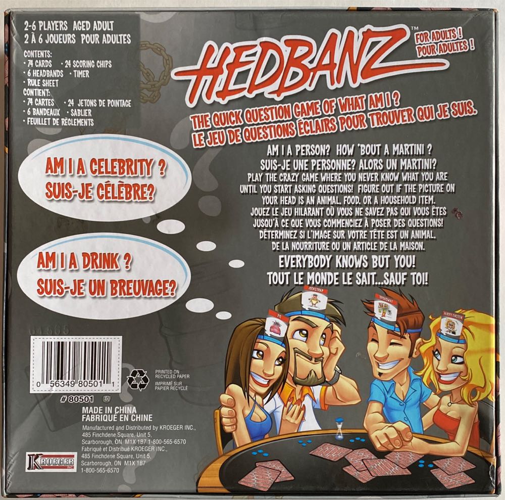 Hedbanz Adults  board game collectible [Barcode 056349805011] - Main Image 2