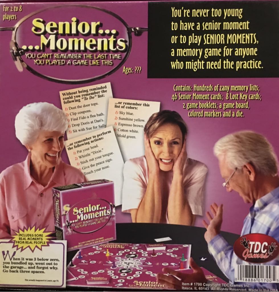 Senior Moments  (2-8) board game collectible [Barcode 018886017005] - Main Image 2