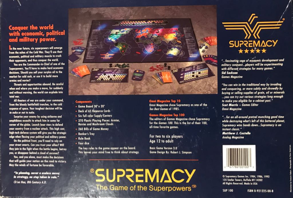 Supremacy version 3.0  (2-6) board game collectible [Barcode 067786001003] - Main Image 2