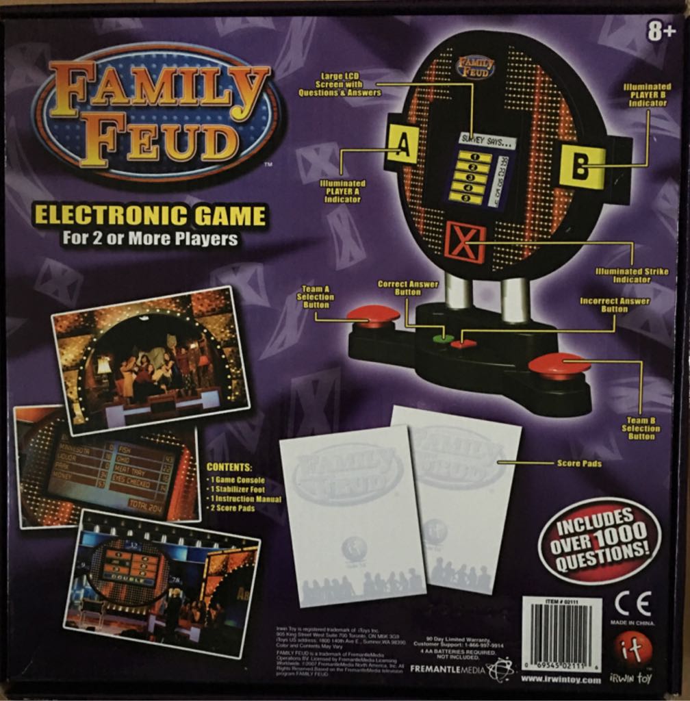 Family Feud - electronic  (2 Teams) board game collectible [Barcode 069545021116] - Main Image 2