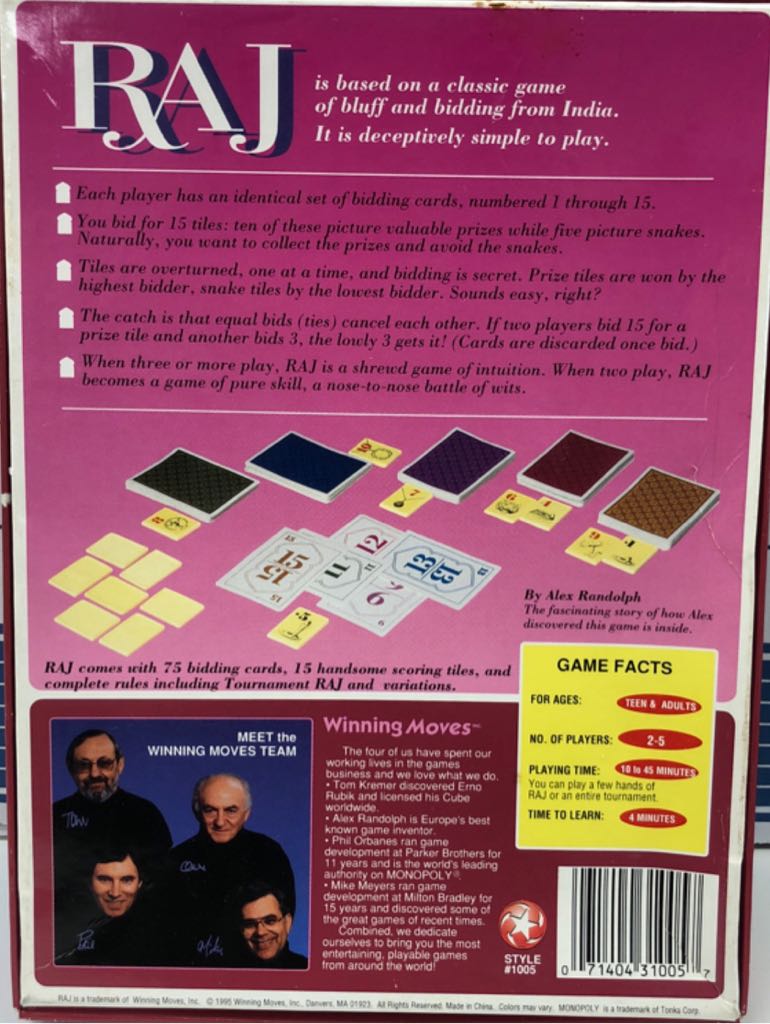 Raj  (2-5) board game collectible [Barcode 071404310057] - Main Image 2
