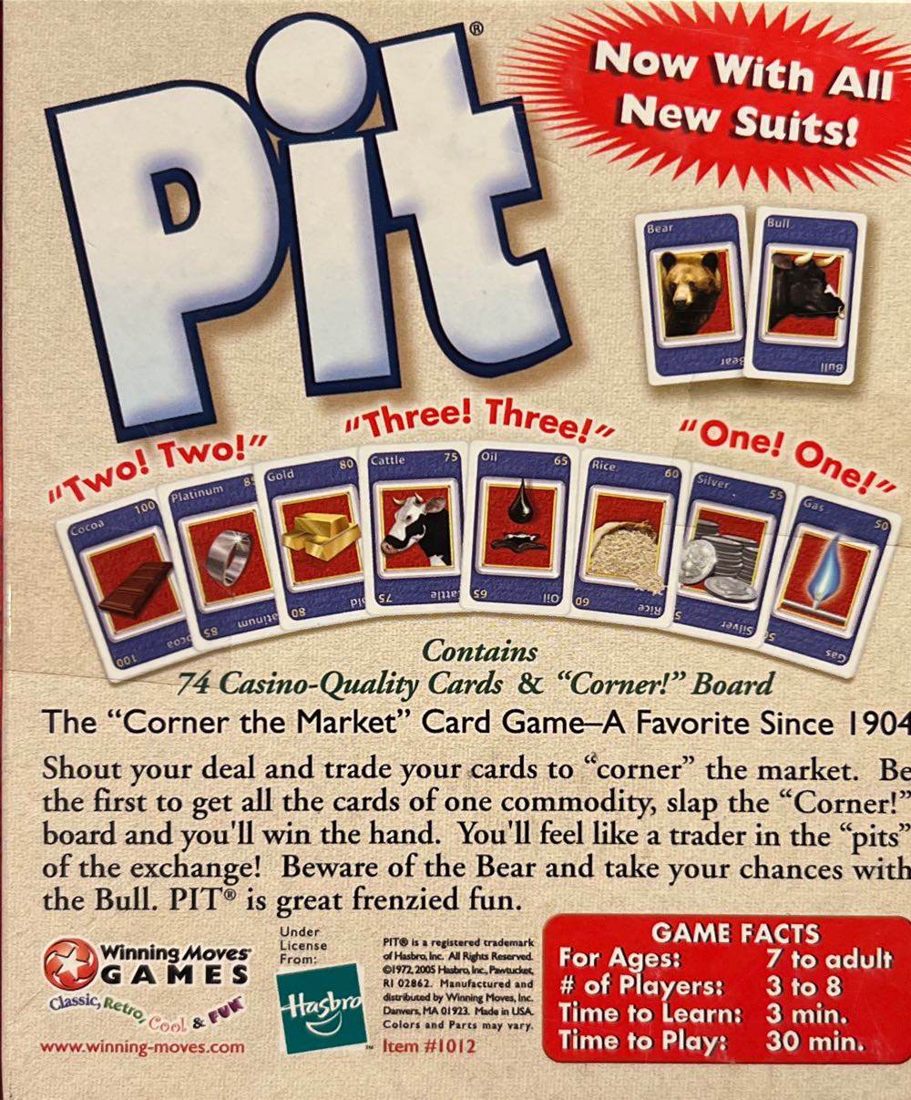 Pit  (3-8) board game collectible [Barcode 071404310125] - Main Image 3