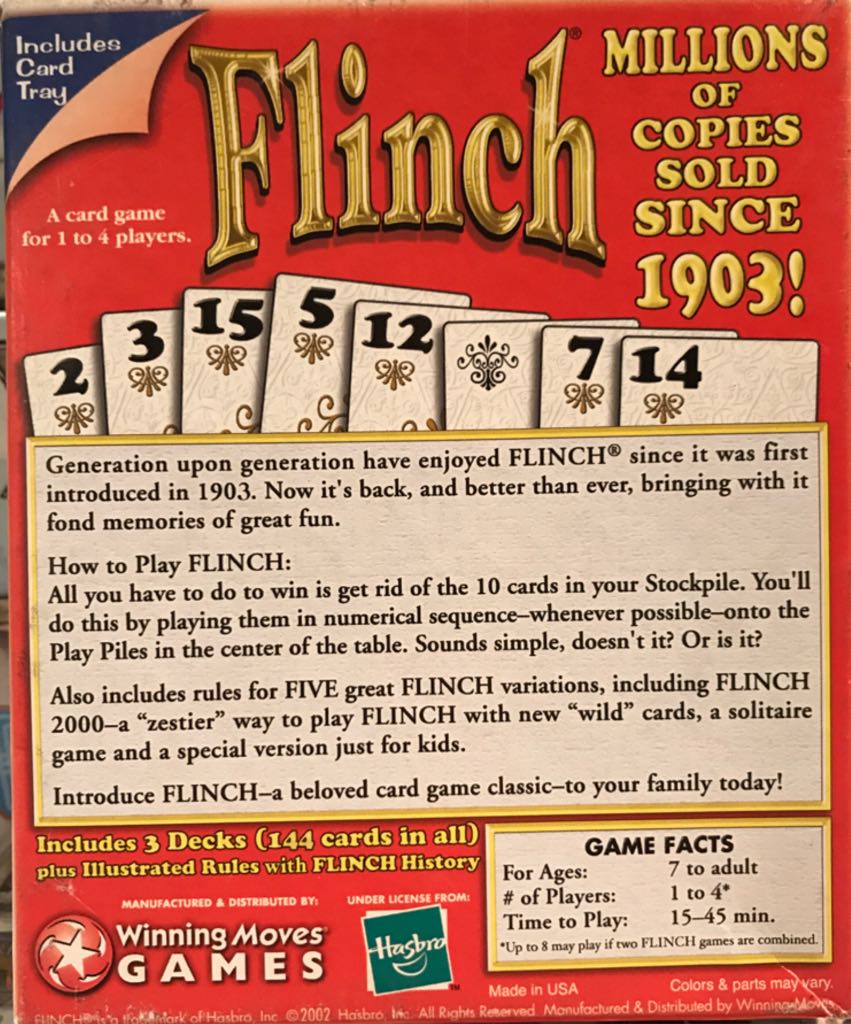 Flinch  (1-8) board game collectible [Barcode 071404310248] - Main Image 2