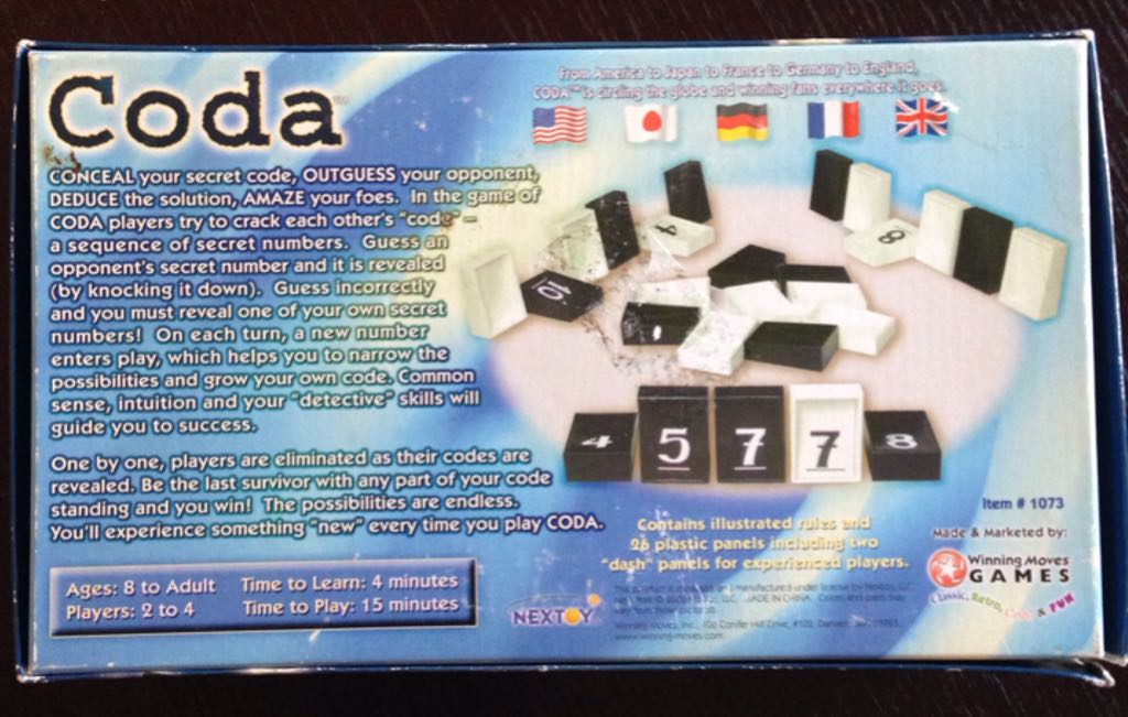 Coda  (2-4) board game collectible [Barcode 071404310736] - Main Image 2