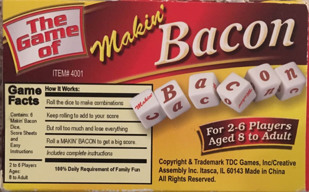 Makin’ Bacon  (2-6) board game collectible [Barcode 018886040010] - Main Image 2