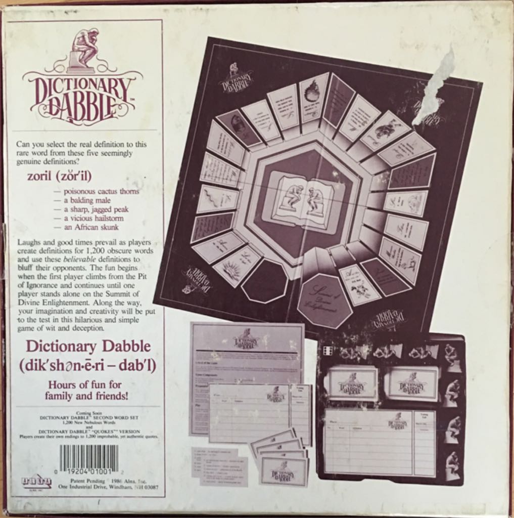 Dictionary Dabble  (4-14) board game collectible [Barcode 019204010012] - Main Image 2