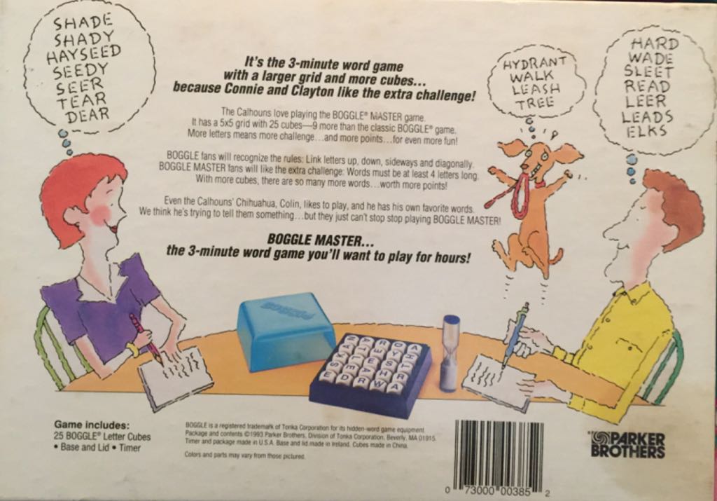 Boggle Master  (8) board game collectible [Barcode 073000003852] - Main Image 2