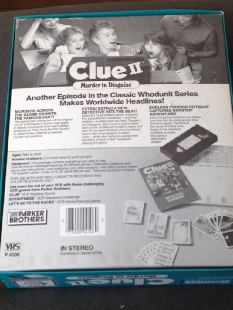 Clue Multimedia: CLUE® VCR MYSTERY GAME II: MURDER IN DISGUISE  (2+) board game collectible [Barcode 073000041069] - Main Image 2