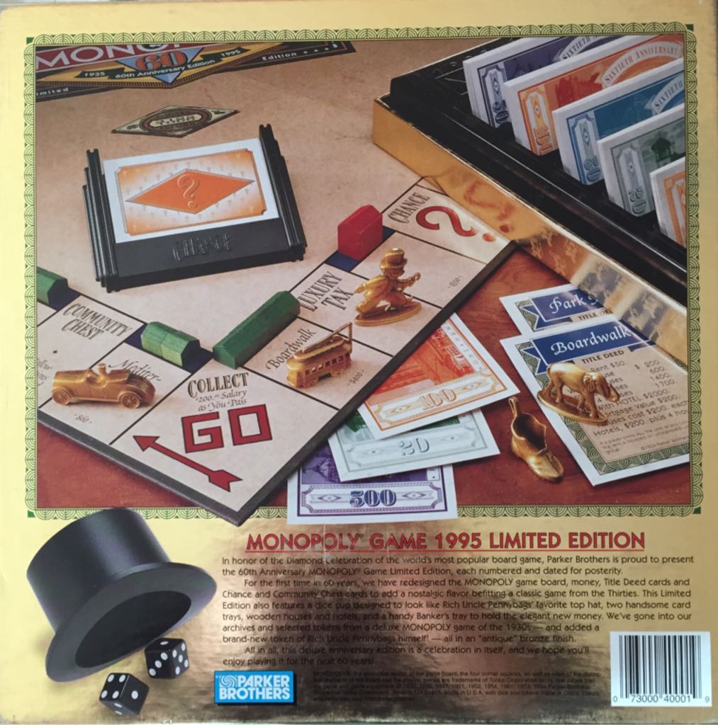 Monopoly: 60th   (2-8) board game collectible [Barcode 073000400019] - Main Image 2