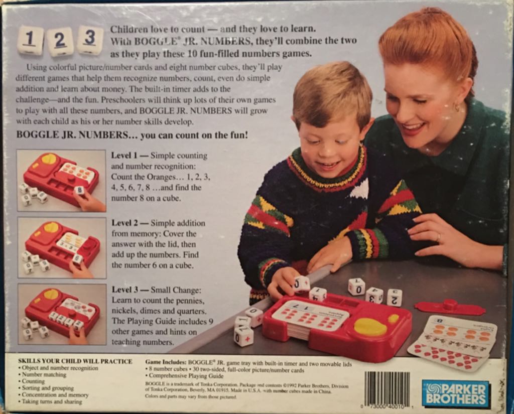 Boggle Jr. : Numbers  (1-2) board game collectible [Barcode 073000400101] - Main Image 2