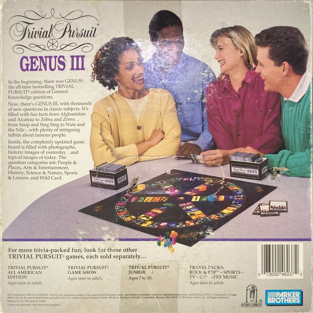 Trivial Pursuit: Genus 3  (2+) board game collectible [Barcode 073000460372] - Main Image 2