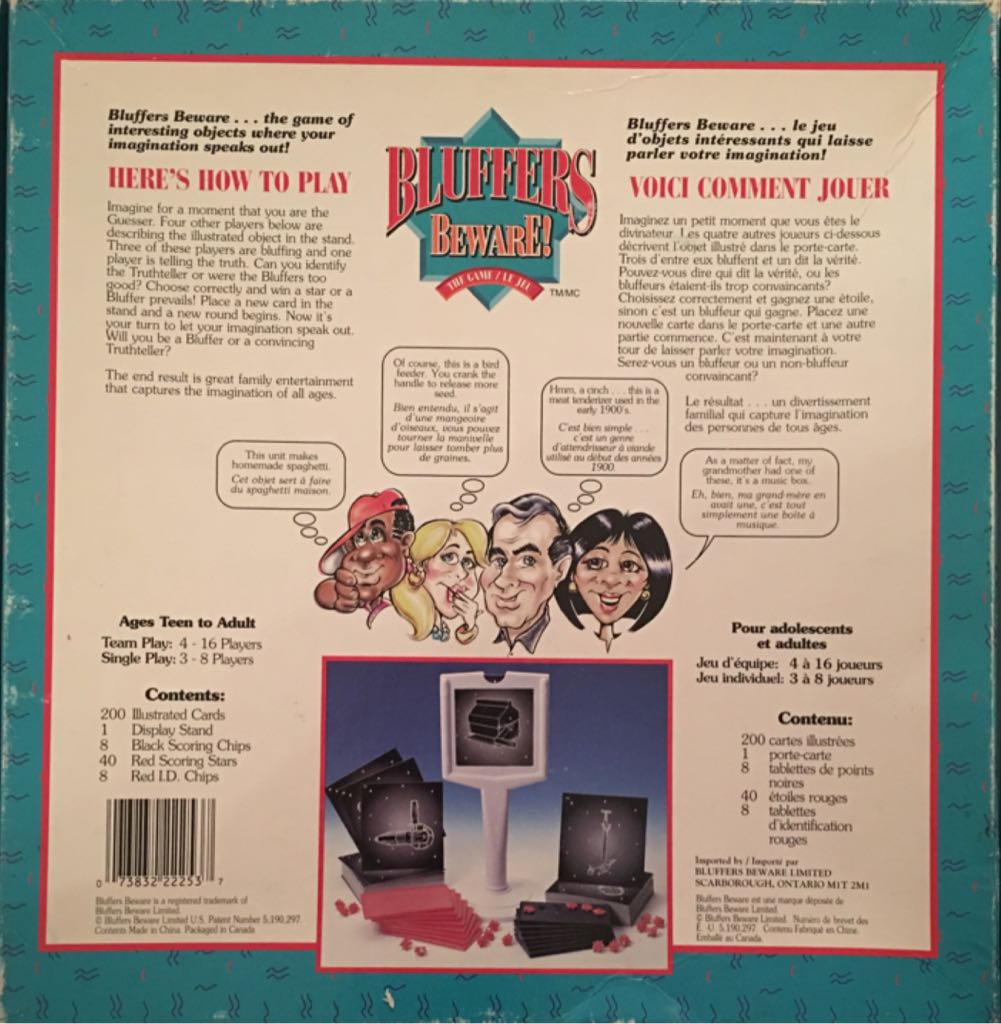 Bluffers Beware!  (3-16) board game collectible [Barcode 073832222537] - Main Image 2