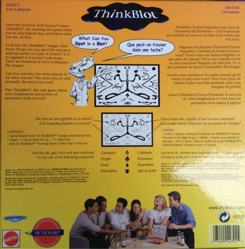 ThinkBlot  (2 to 6) board game collectible [Barcode 074299422157] - Main Image 2