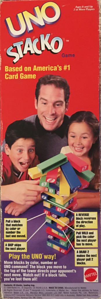 UNO: Stacko  (2-10) board game collectible [Barcode 074299424687] - Main Image 2