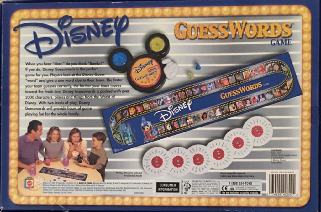 Disney GuessWords  (4+) board game collectible [Barcode 074299428005] - Main Image 2