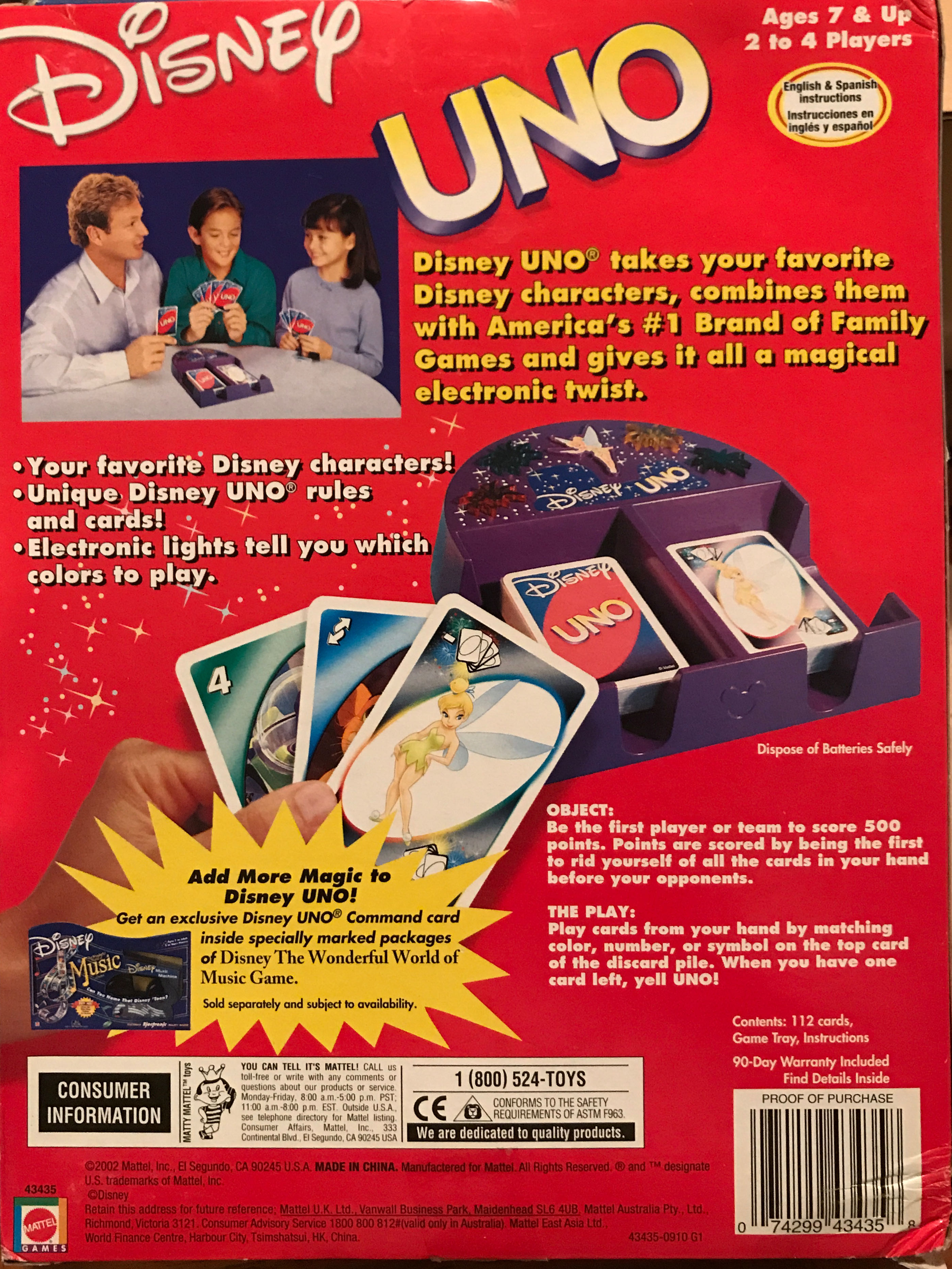 UNO® Disney  (2-4) board game collectible [Barcode 074299434358] - Main Image 2