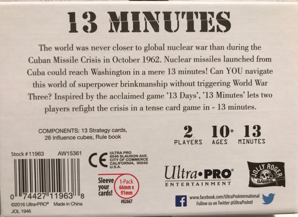 13 Minutes  (2) board game collectible [Barcode 074427119638] - Main Image 2