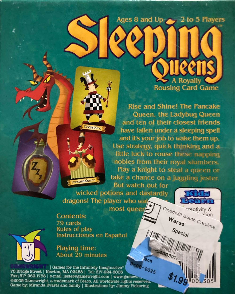 Sleeping Queens  (2-5) board game collectible [Barcode 0759751002305] - Main Image 3