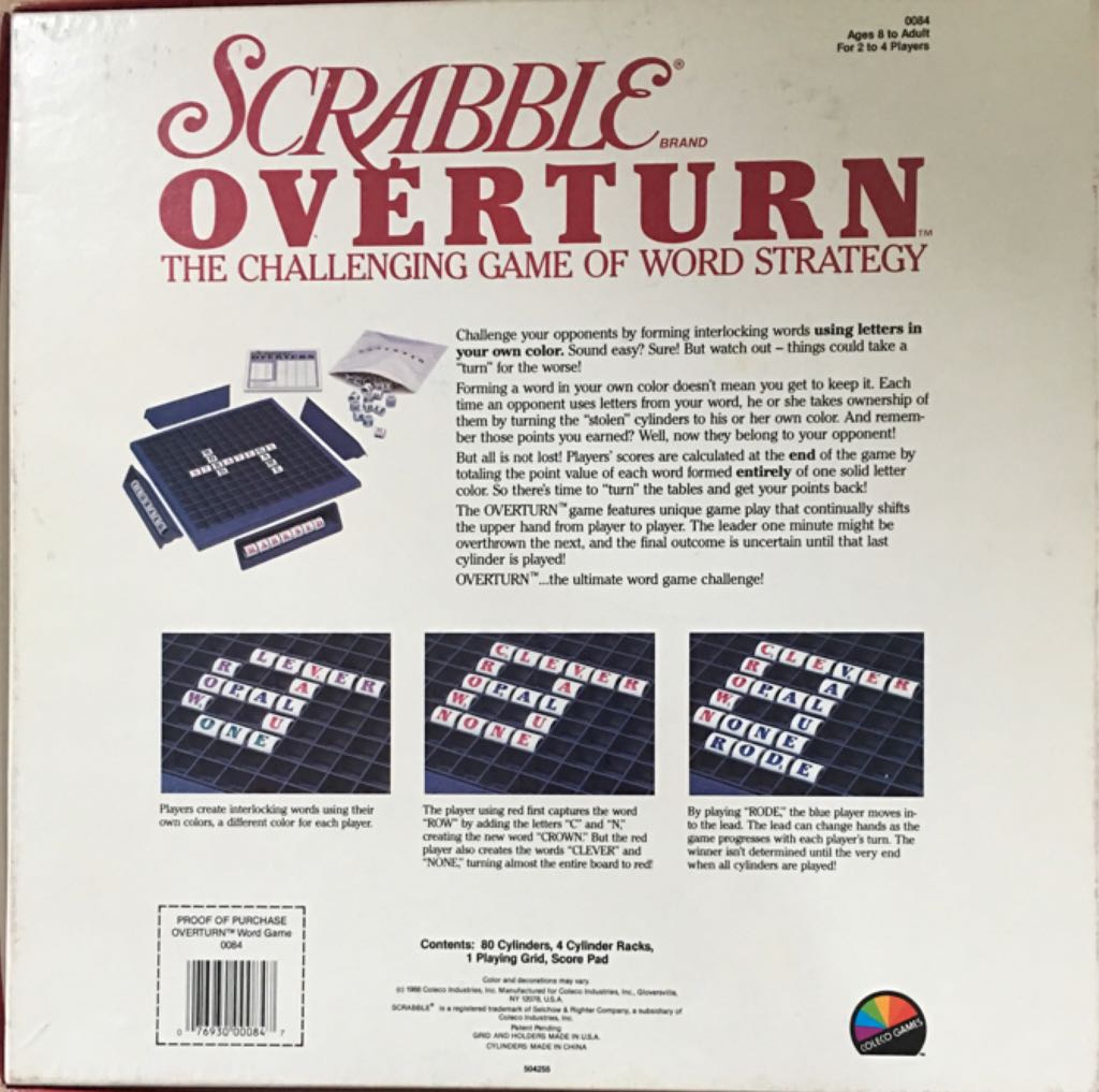Scrabble Overturn  (2-4) board game collectible [Barcode 076930000847] - Main Image 2