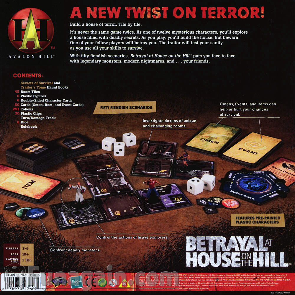 Betrayal At House On The Hill  (3-6) board game collectible [Barcode 076930176078] - Main Image 2