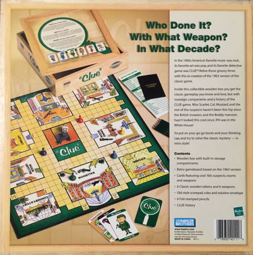 Clue ”clue”  (3-6) board game collectible [Barcode 076930401118] - Main Image 2