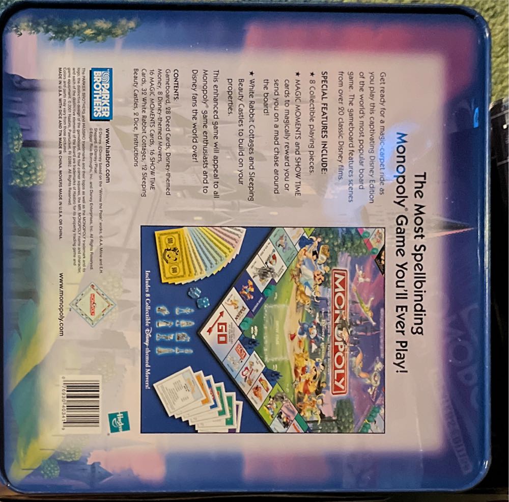 Monopoly Disney Collectible Tin  (2-8) board game collectible [Barcode 076930403419] - Main Image 2