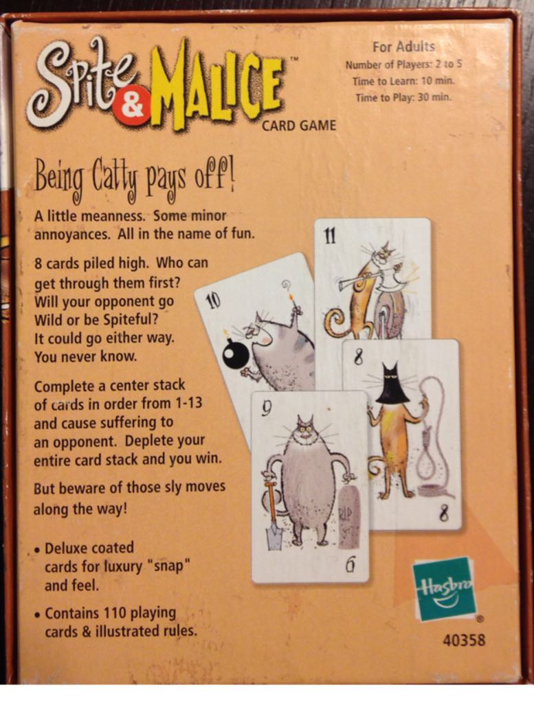 Spite & Malice  (2-5) board game collectible [Barcode 076930403587] - Main Image 2