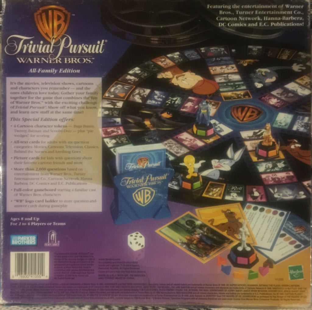 Trivial Pursuit: Warner Brothers All-Family Edition  (4 Teams or) board game collectible [Barcode 076930410554] - Main Image 2