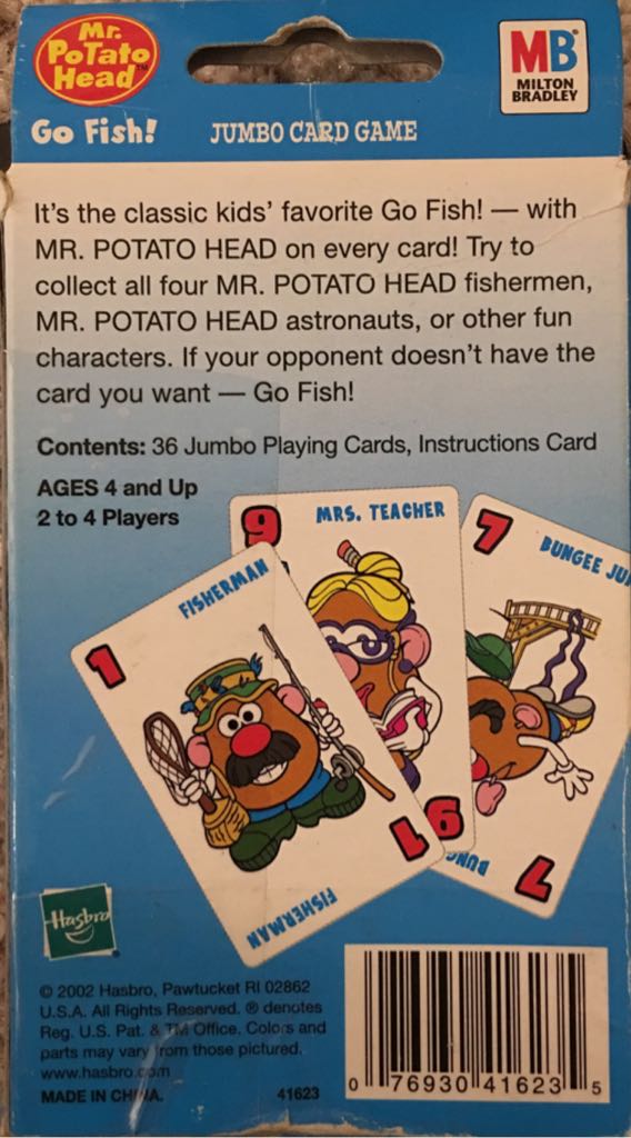Go Fish! : Mr. Potato Head  (2-4) board game collectible [Barcode 076930416235] - Main Image 2