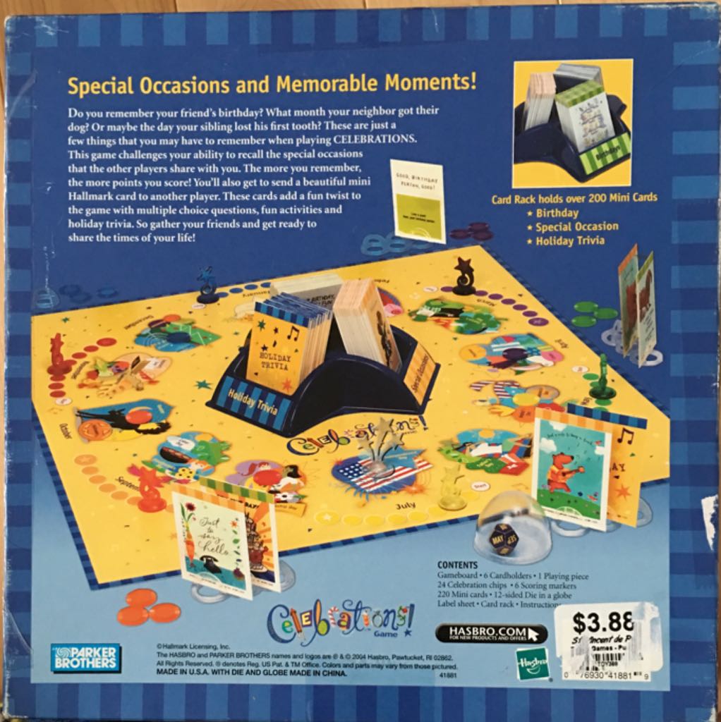 Hallmark Celebrations! Game  (2-6) board game collectible [Barcode 076930418819] - Main Image 2