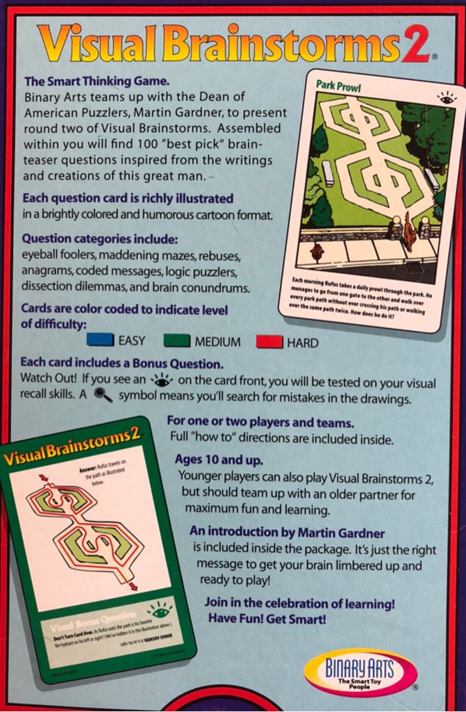 Visual Brainstorms 2  (1,2,,or Teams) board game collectible [Barcode 019275065607] - Main Image 2