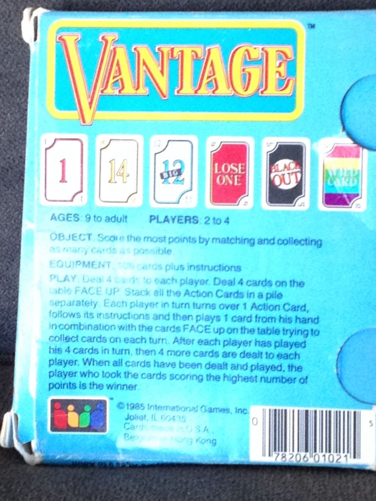 Vantage  (2-4) board game collectible [Barcode 078206010215] - Main Image 2