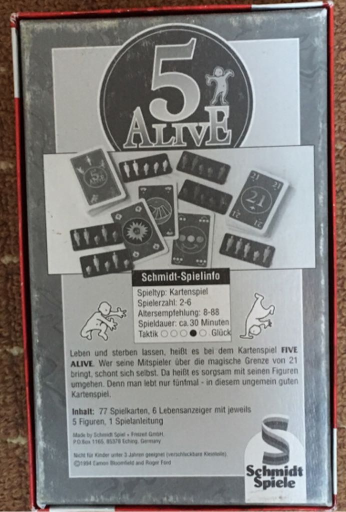 5 Alive Card Game  (2-6) board game collectible [Barcode 078206010253] - Main Image 2