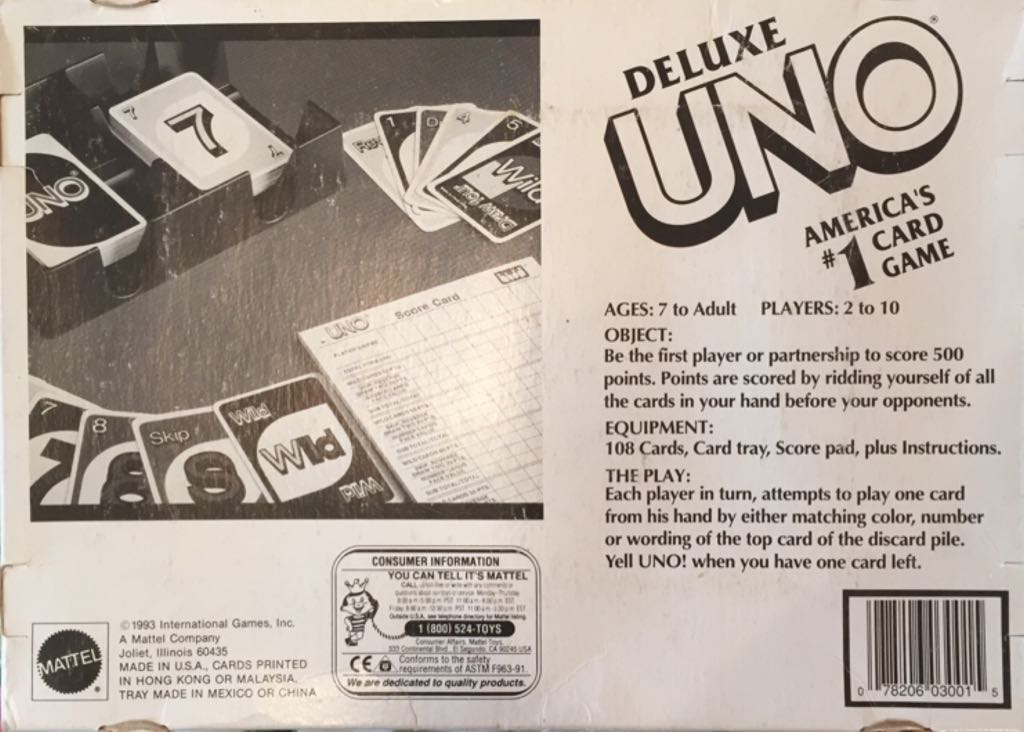 UNO® DELUXE Edition  (2-10) board game collectible [Barcode 078206030015] - Main Image 2