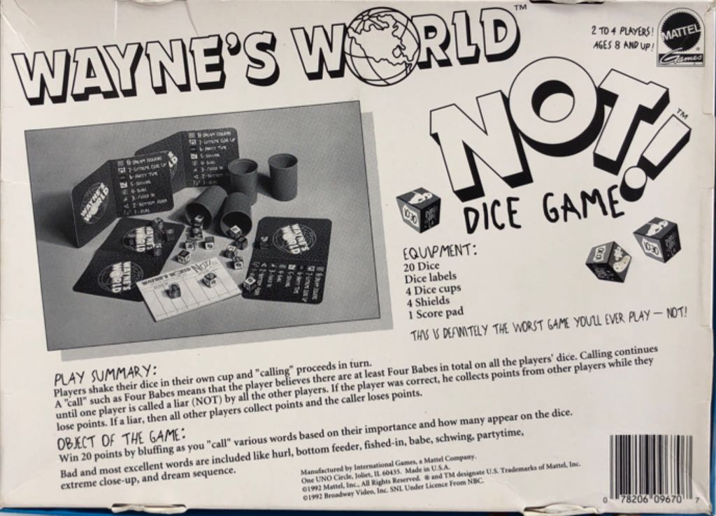 Wayne’s World  (2-4) board game collectible [Barcode 078206096707] - Main Image 2