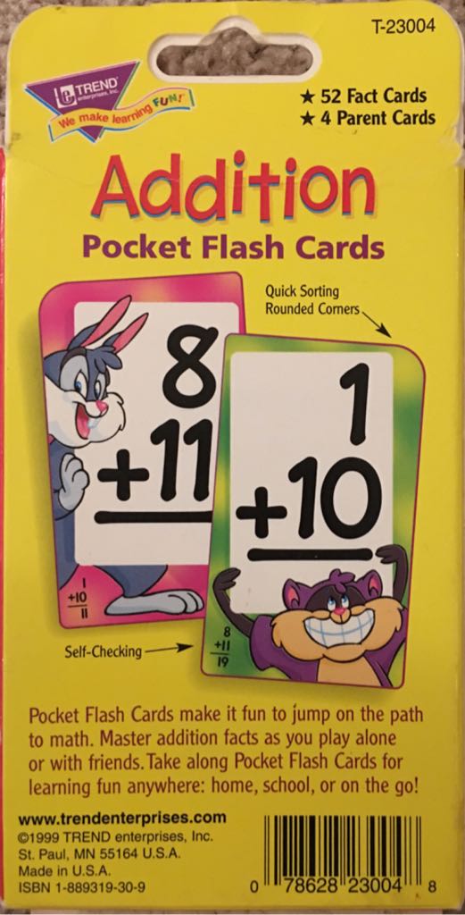 Flash Cards : Addition  board game collectible [Barcode 078628230048] - Main Image 2
