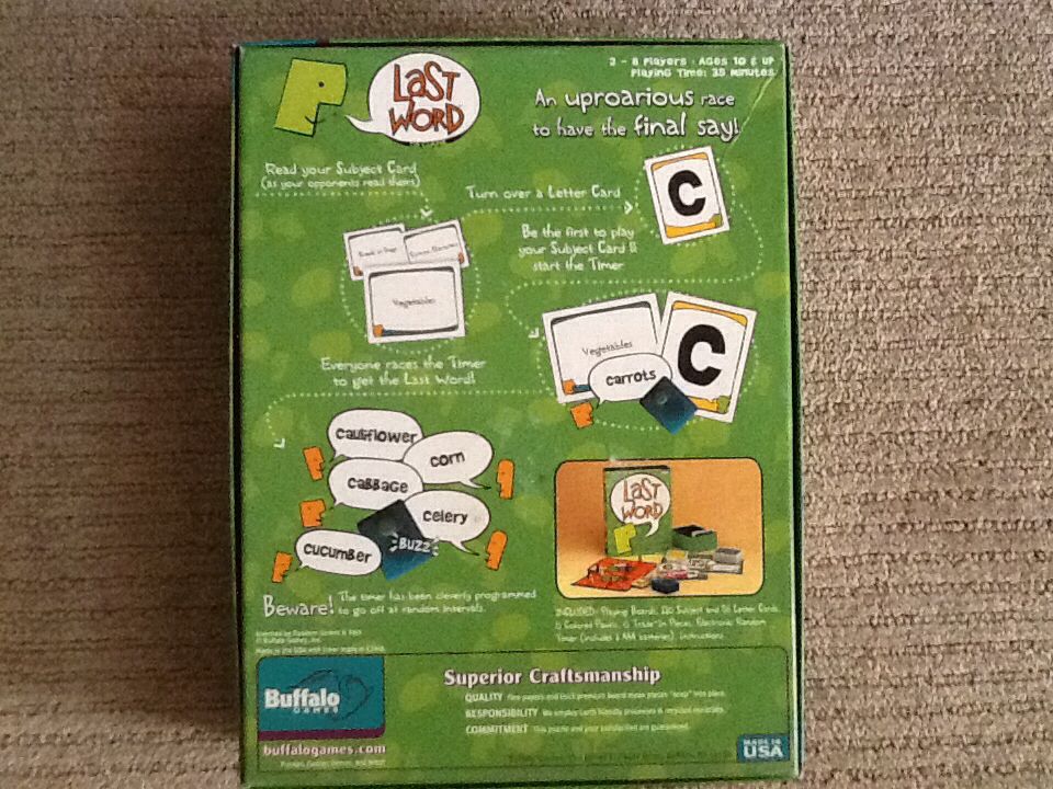 Last Word  (2-8) board game collectible [Barcode 079346001804] - Main Image 2