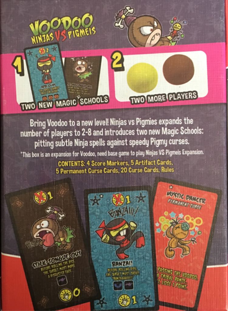 VooDoo: Ninjas Vs. Pigmeis Expansion  (2-8) board game collectible [Barcode 080162887428] - Main Image 2