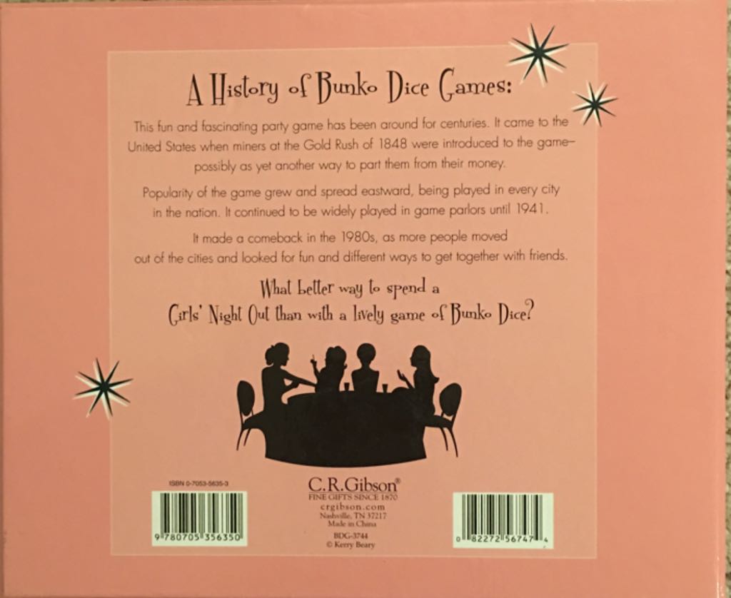 Girls Night Out : Bunko Dice Game  board game collectible [Barcode 082272567474] - Main Image 2