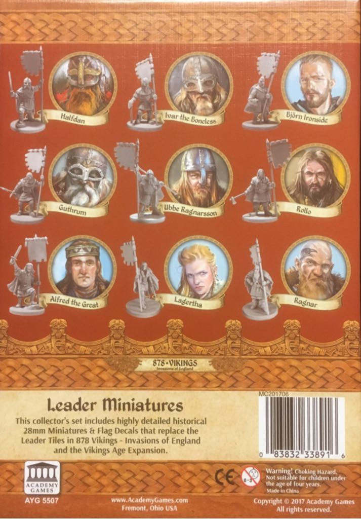 878 Vikings: Invasions of England - Leader Miniatures  (2 to 4) board game collectible [Barcode 083832338916] - Main Image 2