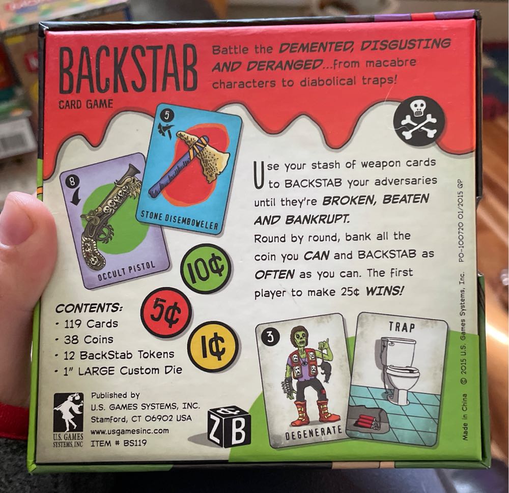 Back Stab  (2-4) board game collectible [Barcode 084626004192] - Main Image 2