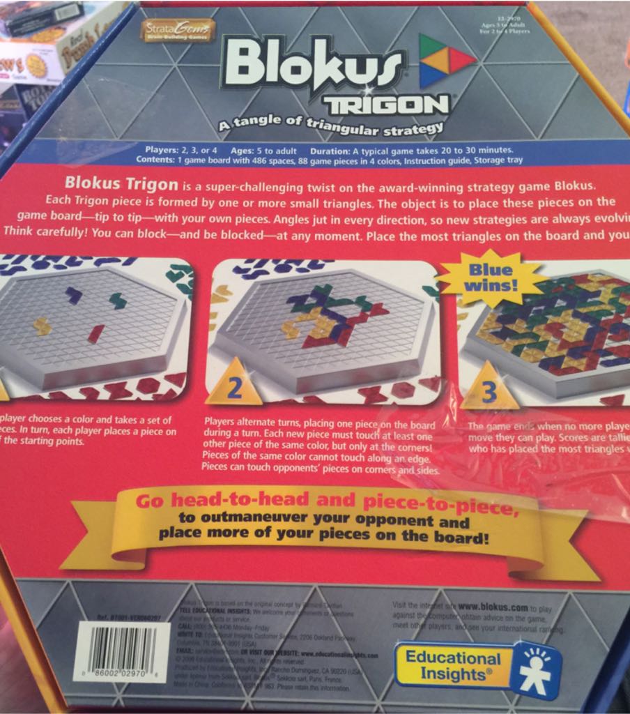 Blokus Trigon  (2-4) board game collectible [Barcode 086002029706] - Main Image 2