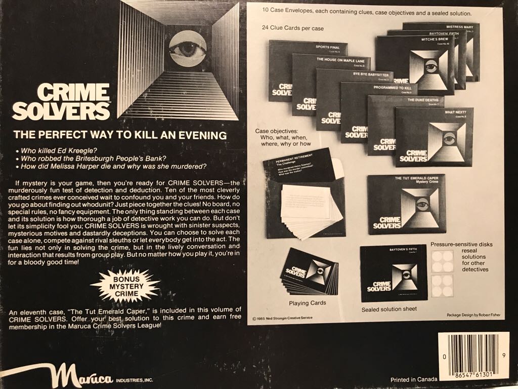Crime Solvers: First Edition  (1-12) board game collectible [Barcode 086547613019] - Main Image 2