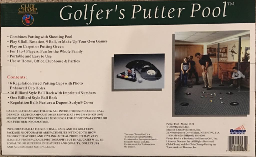 Golfer’s Putter Pool  (1-4) board game collectible [Barcode 087705095319] - Main Image 2