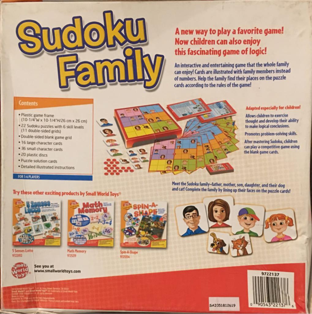 Sudoku Family  (1) board game collectible [Barcode 090543221376] - Main Image 2